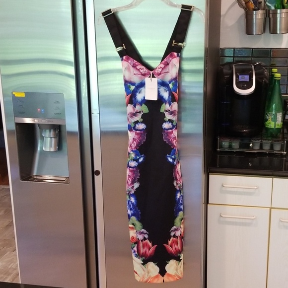 💕TED BAKER💕 Floral Bodycon Midi Dress NWT - Picture 7 of 8